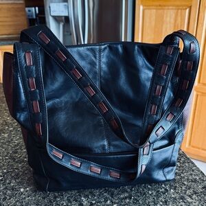 Large Derek Alexander Leather Shoulder Bag